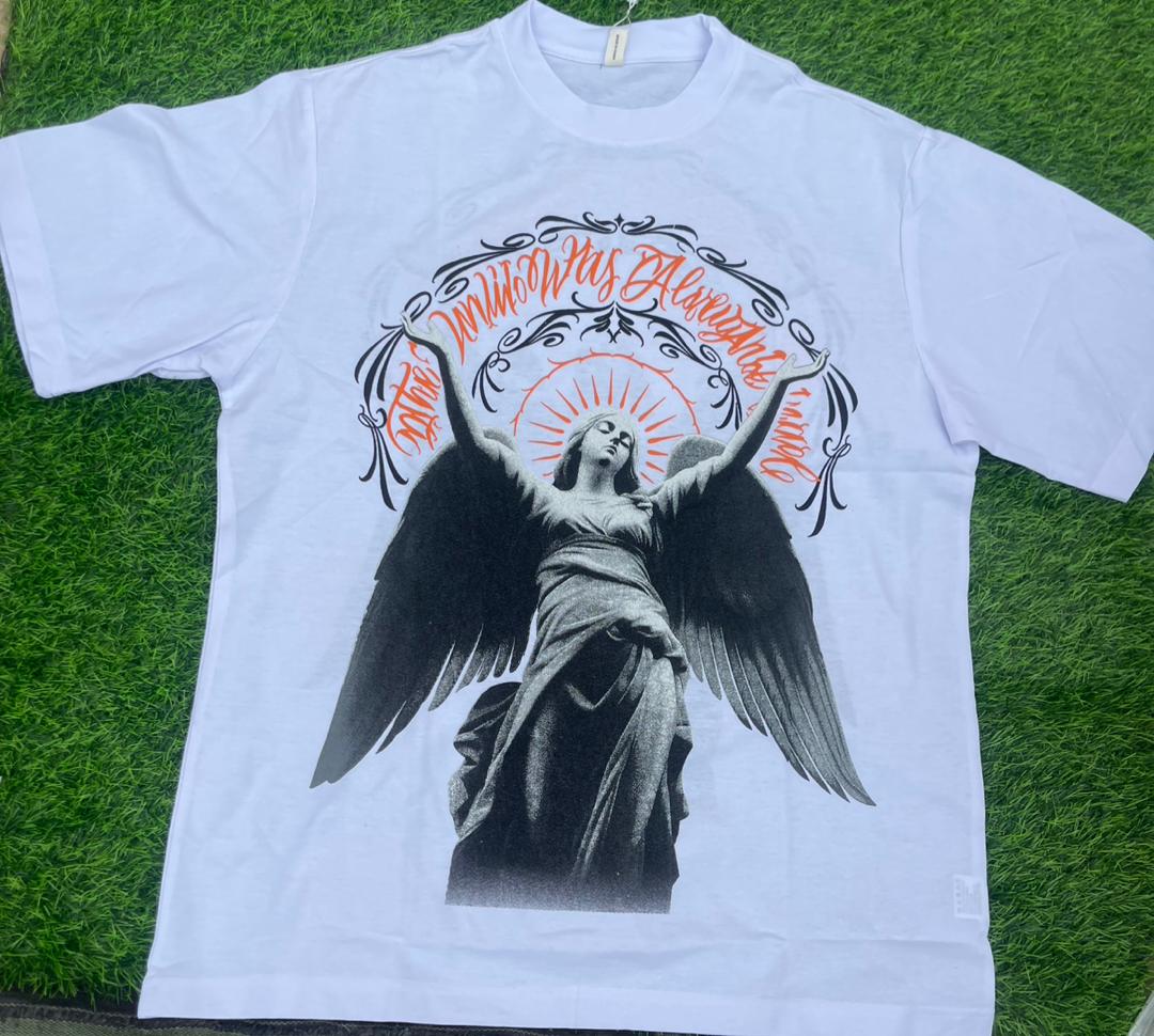 White Printed Roundneck Tshirt Tshirt