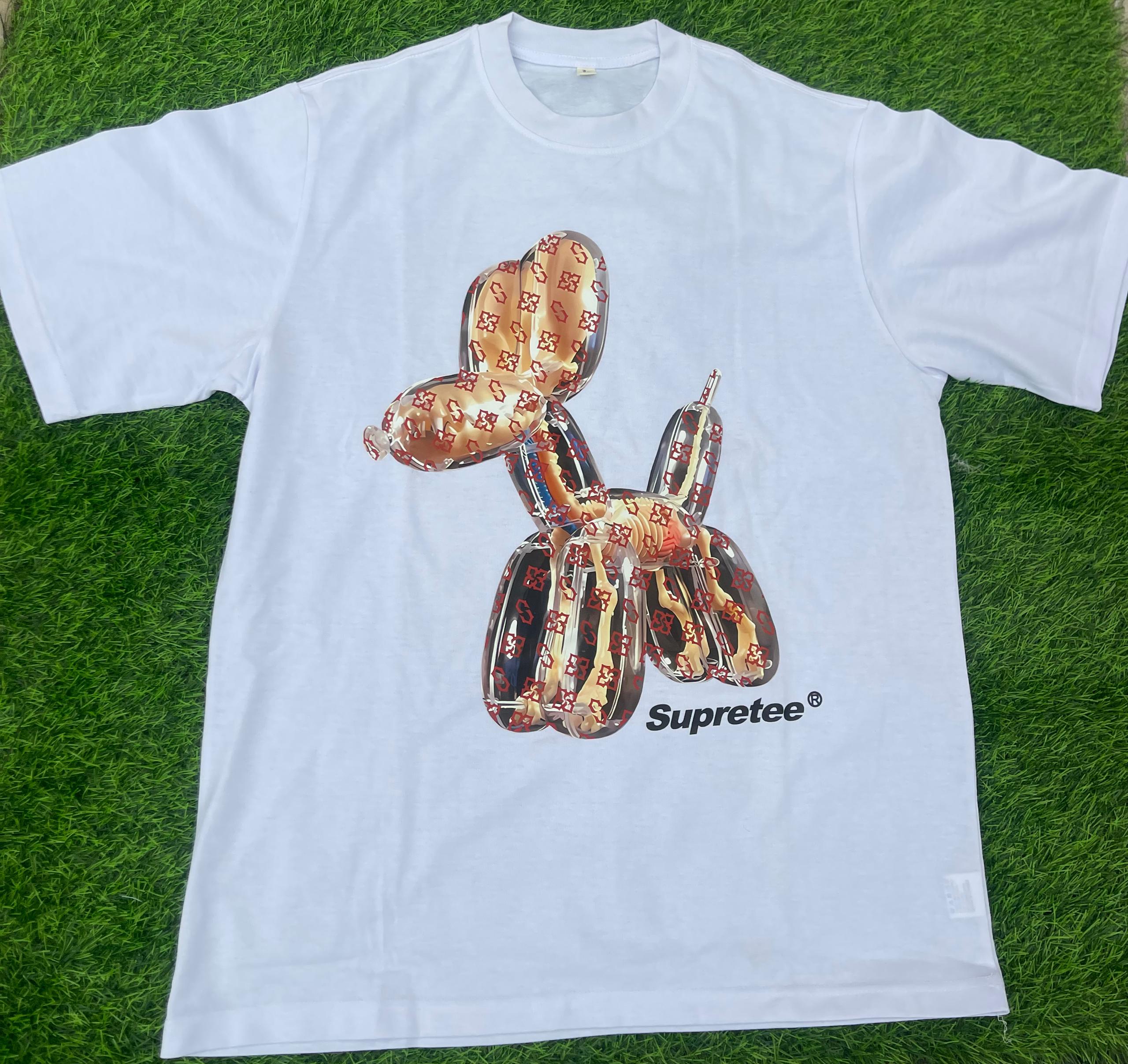 White Printed Roundneck Tshirt