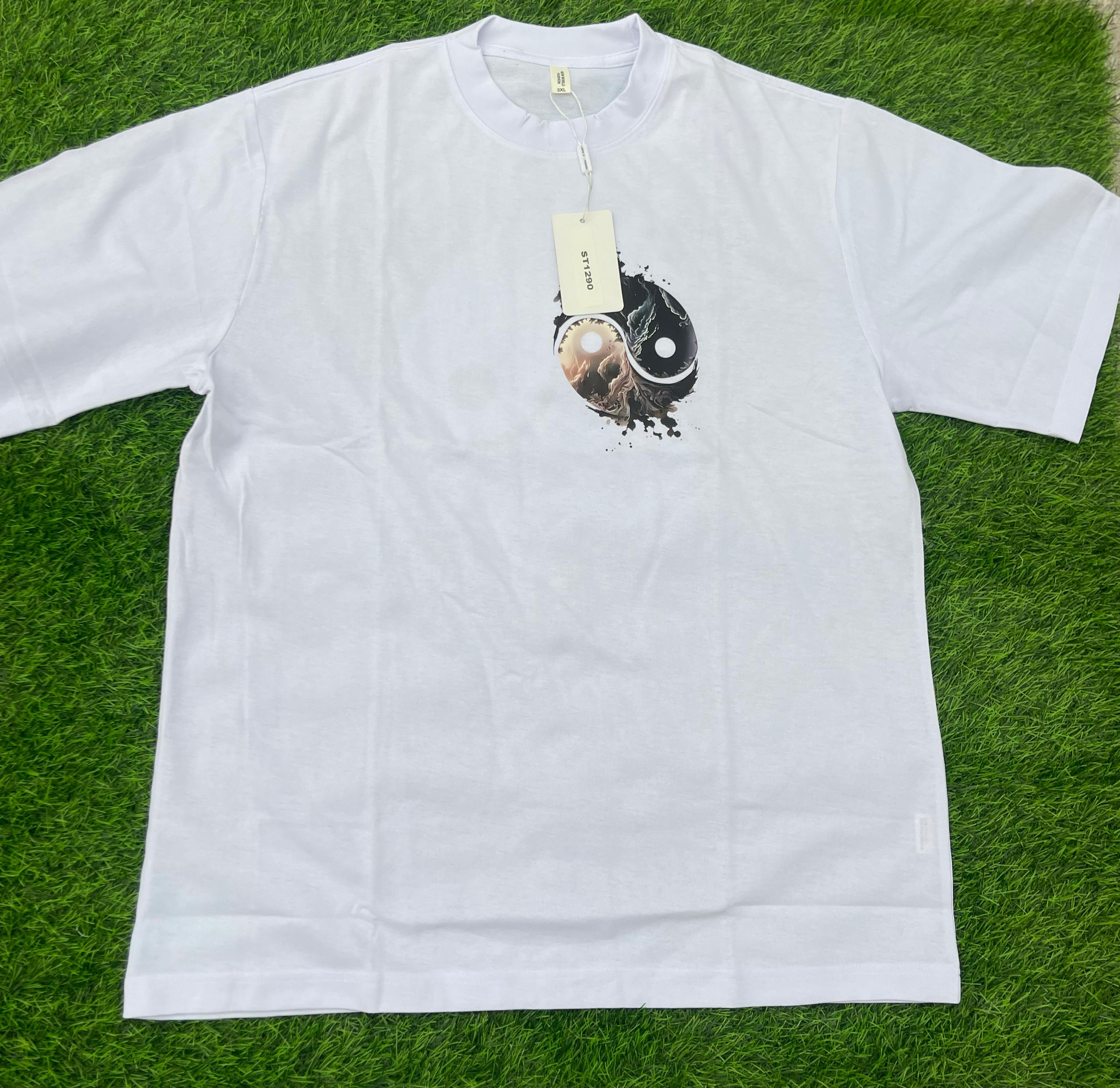 White Quality Printed Roundneck Tshirt