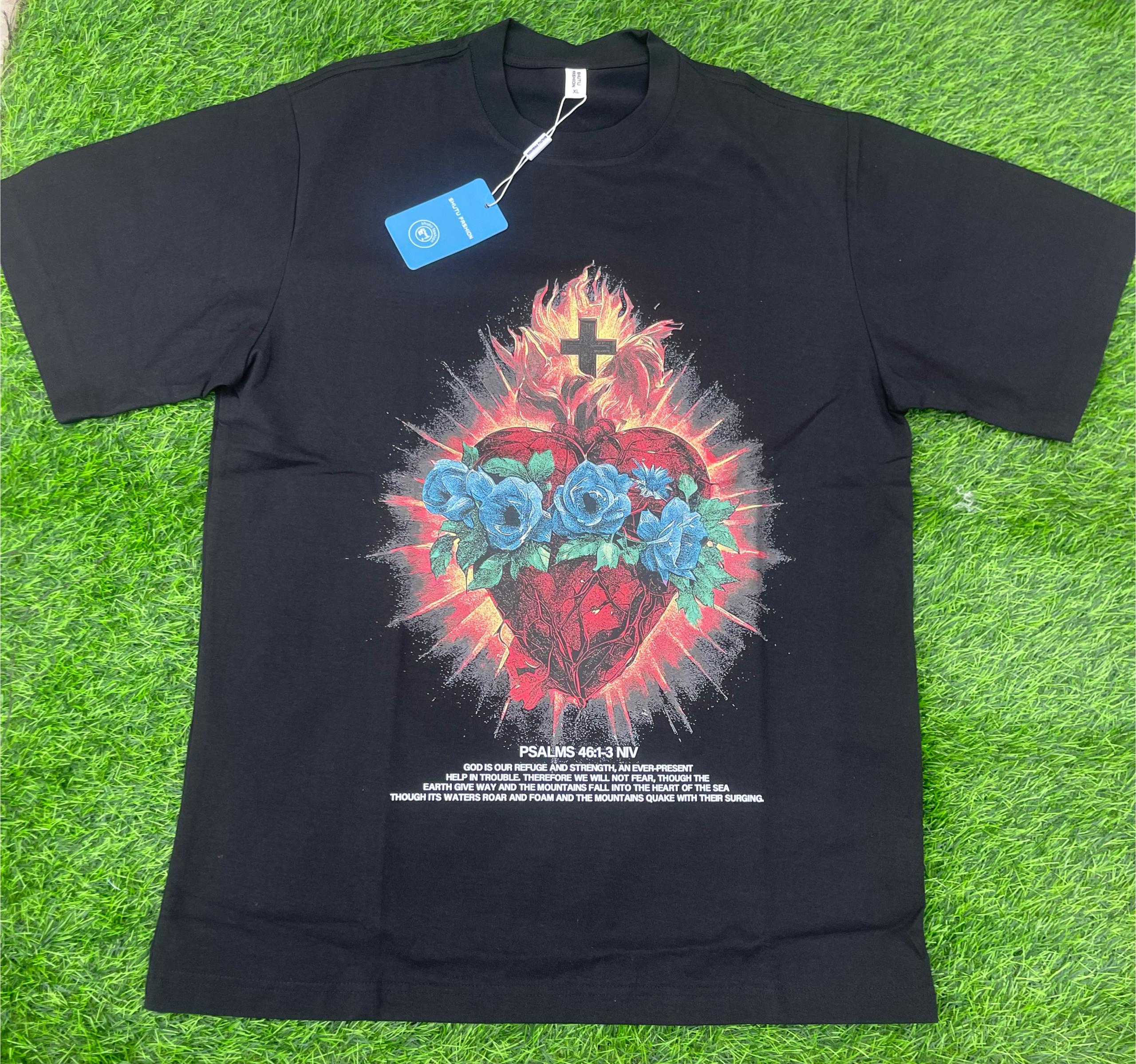 Black Quality Printed Roundneck Tshirt